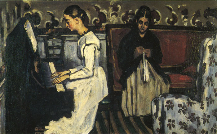 Oil Painting Reproduction of Cezanne - Young Girl at the Piano - Overture to Tannhauser