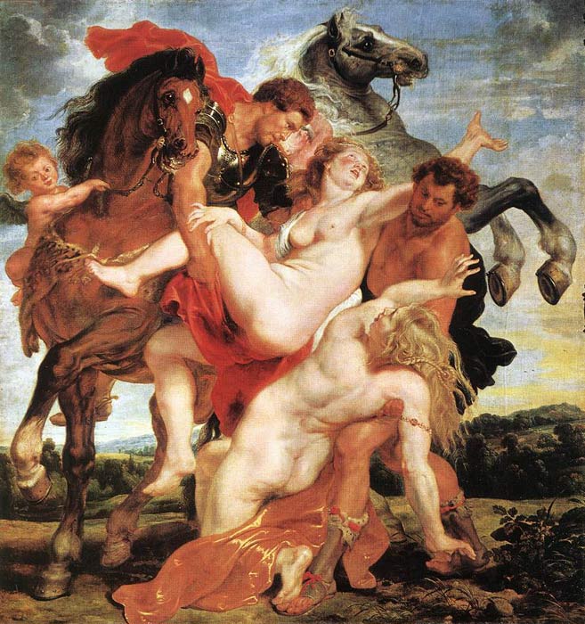 Peter Paul Rubens Oil Painting Reproductions- Rape of the Daughters of Leucippus