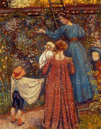 Picking Fruit painting, a Georges Lemmen paintings reproduction, we never sell Picking Fruit poster