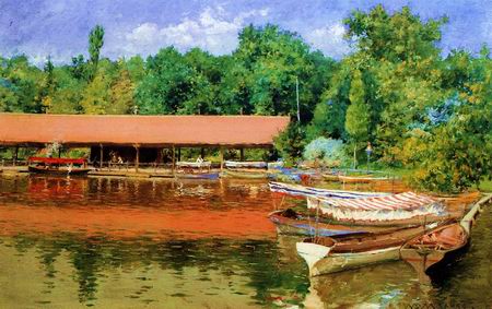 Boat House painting, a William Merritt Chase paintings reproduction, we never sell Boat House poster