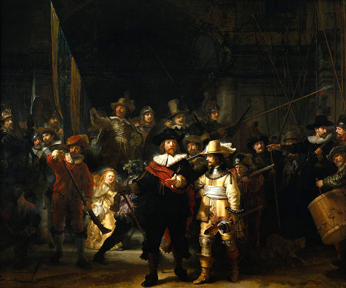 Oil Painting Reproduction of Rembrandt- The Company of Frans Banning Cocq and Willem van