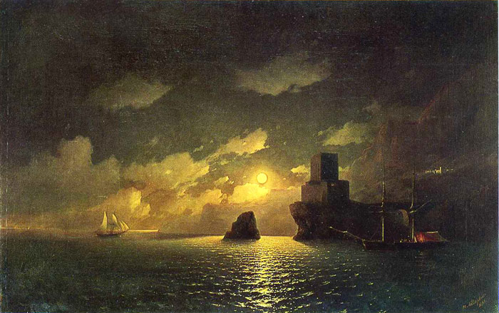 Oil Painting Reproduction of Aivazovsky - Moonlit Night