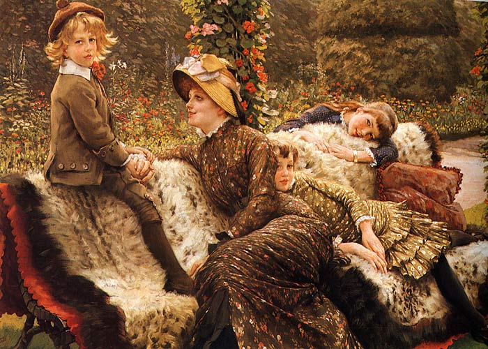 Tissot Oil Painting Reproductions- The Garden Bench