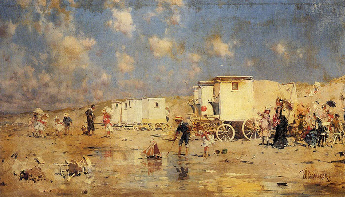 Oil Painting Reproduction of Kaemmerer- The Beach At Scheveningen