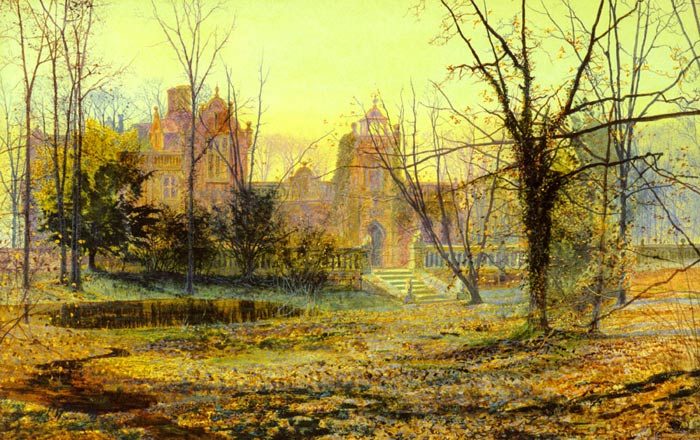 Grimshaw Oil Painting Reproduction - Evening Knostrop Old Hall