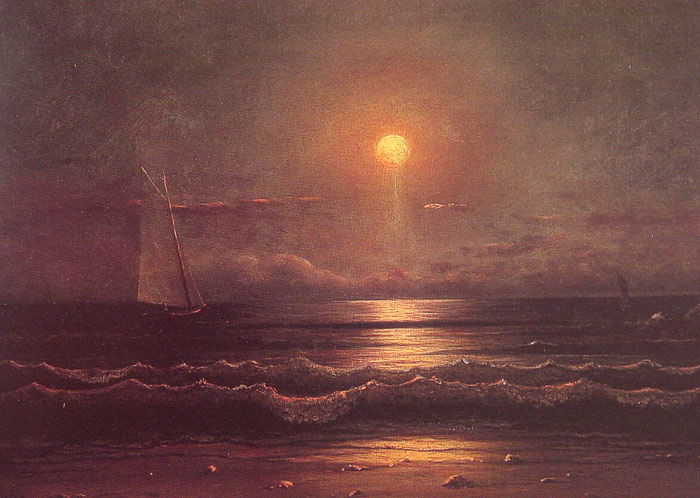 Heade Oil Painting Reproductions- Sailing by Moonlight