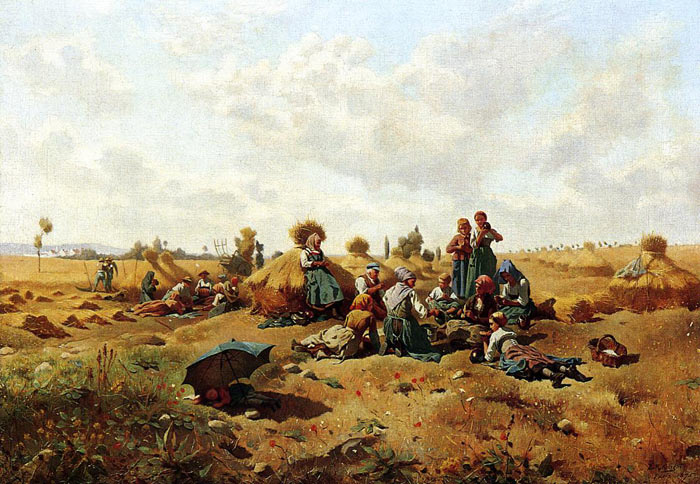 Knight Oil Painting Reproduction - Resting Harvesters