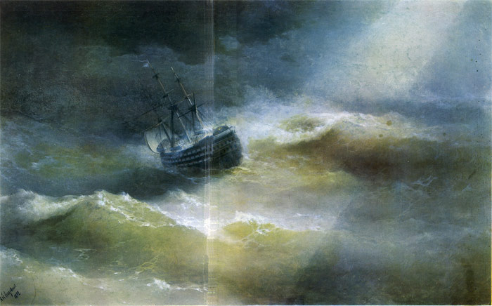 Oil Painting Reproduction of Aivazovsky - The Maria in a Gale
