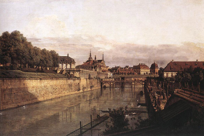 Oil Painting Reproduction of Bellotto- Zwinger Waterway