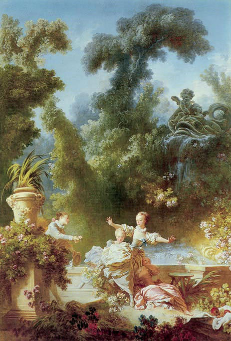 Oil Painting Reproduction of Fragonard - The Progress of Love: The Pursuit