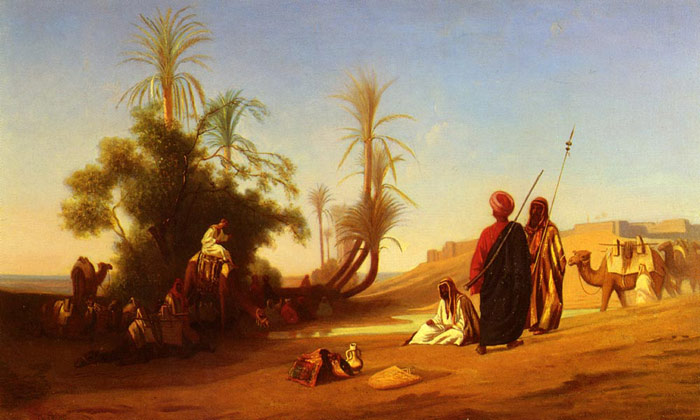 Oil Painting Reproduction of Frere - Rest at the Oasis
