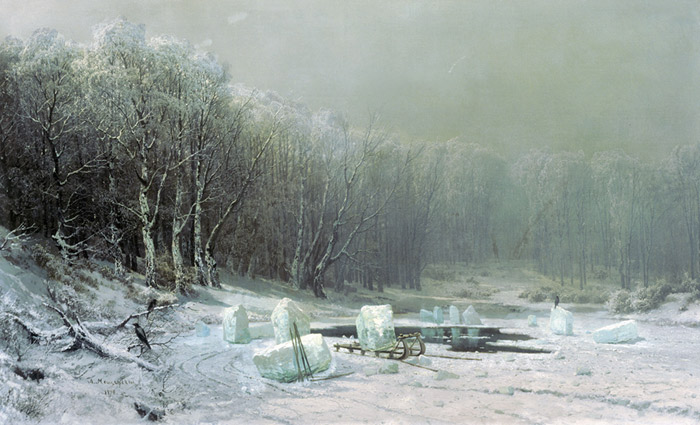 Oil Painting Reproduction of Meshersky - Winter, Ice