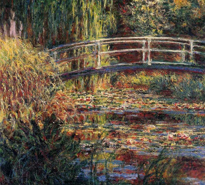 Oil Painting Reproduction of Monet- Water-Lily Pond, Symphony in Rose