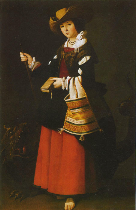 Oil Painting Reproduction of Zurbaran- St Margaret