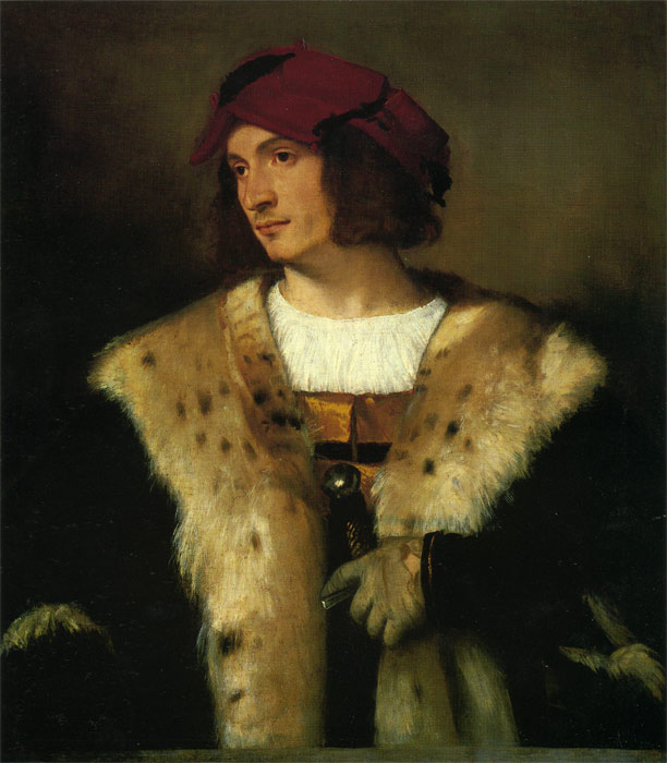 Titian Oil Painting Reproductions - Portrait of a Man in a Red Cap