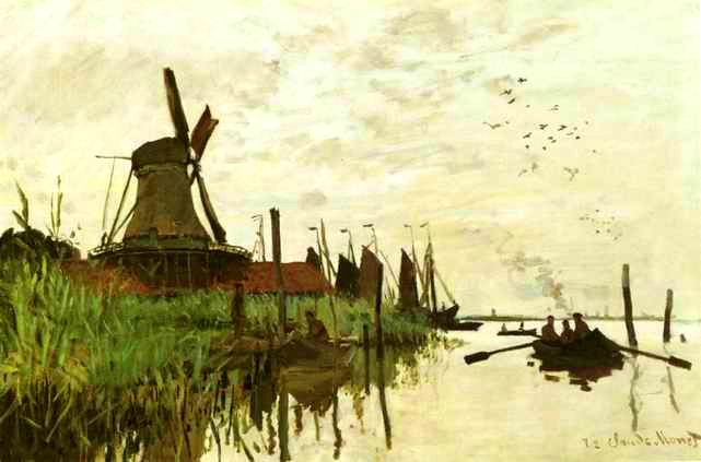 Windmill at Zaandam,1871 painting, a Claude Monet paintings reproduction, we never sell Windmill at