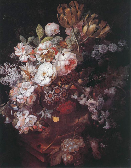 van Huysum Oil Painting Reproductions - Vase with Flowers