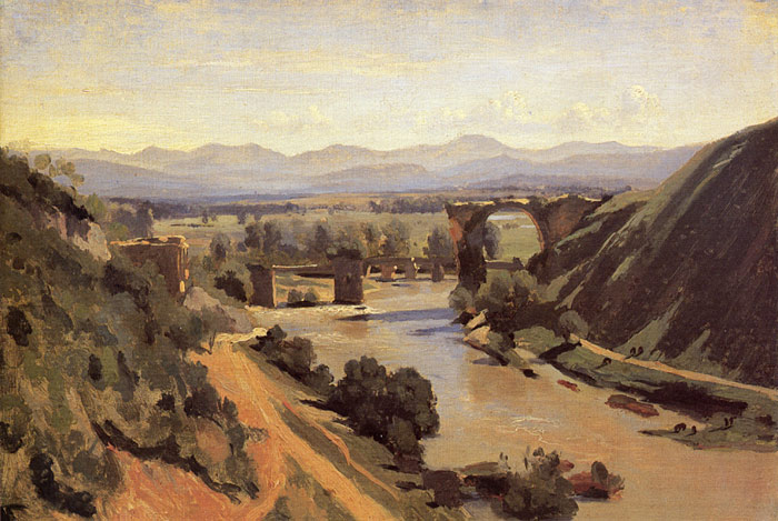 Corot Oil Painting Reproductions - The Augustan Bridge at Narni