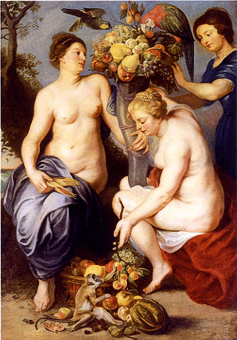 Rubens Oil Painting Reproductions- Nymphs filling the horn of plenty