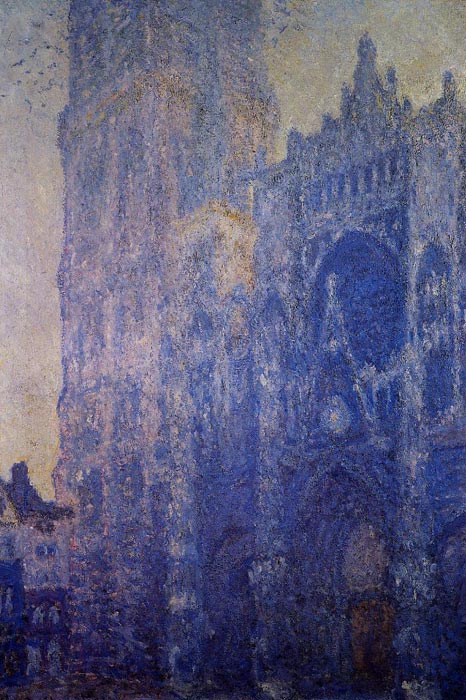 Oil Painting Reproduction of Monet- Rouen Cathedral the Portal and the tour d Albane, Morning Effect