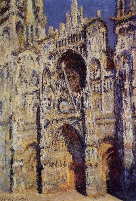 Oil Painting Reproduction of Monet- Rouen Cathedral the Portal and the Tour d Albane Full Sunlight