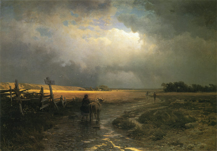 Oil Painting Reproduction of Vasilyev- After the Rain, Country Road