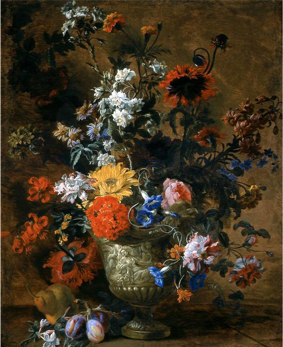 Oil Painting Reproduction of Fontenay - Flowers in sculpted Urns