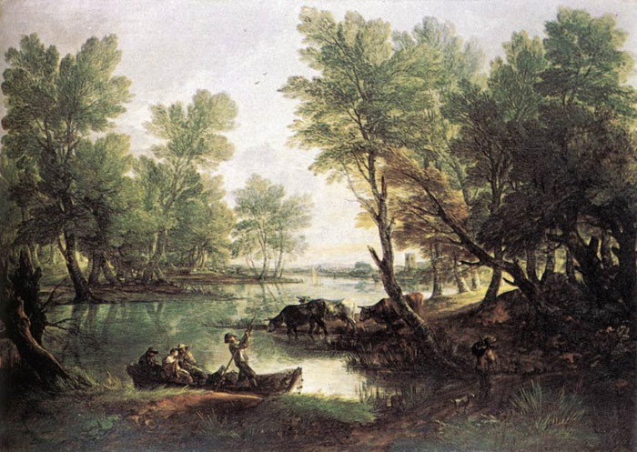 Gainsborough Oil Painting Reproductions - River Landscape