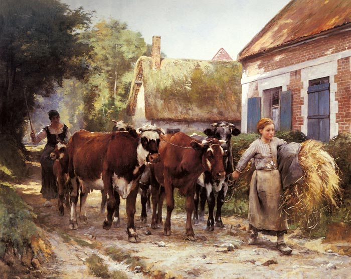 Dupre Oil Painting Reproductions- Returning from the Fields