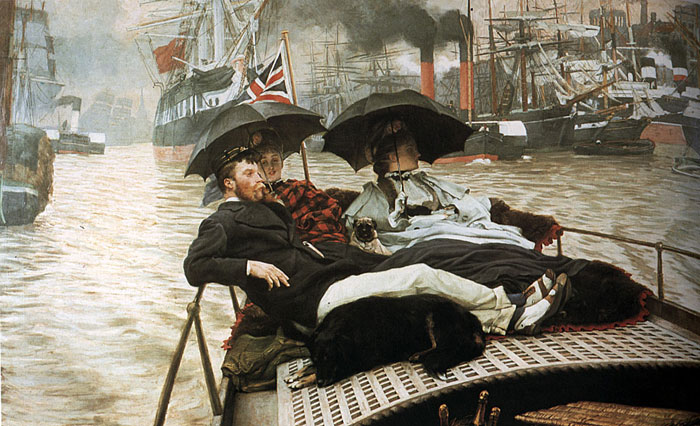Oil Painting Reproduction of Tissot- The Thames