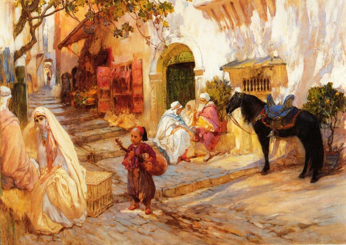 Oil Painting Reproduction of Bridgeman- A Street in Algeria