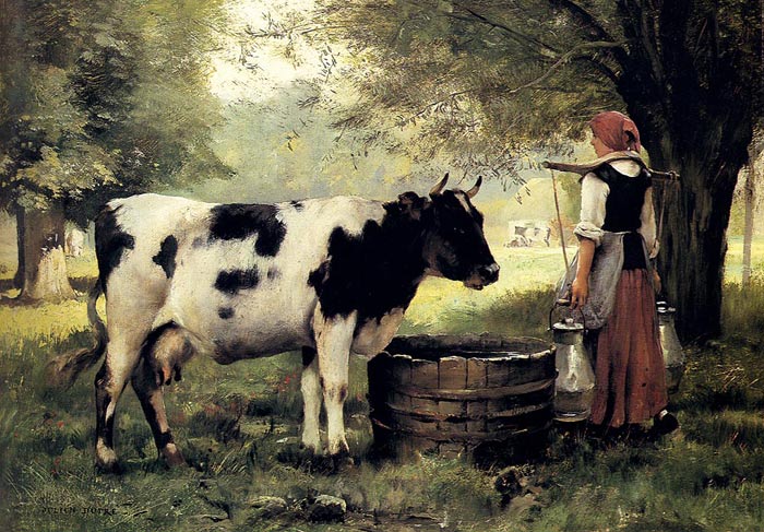 Dupre Oil Painting Reproductions - The Milkmaid