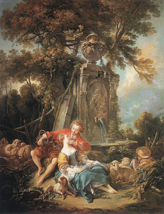 Oil Painting Reproduction of Boucher- An Autumn Pastoral