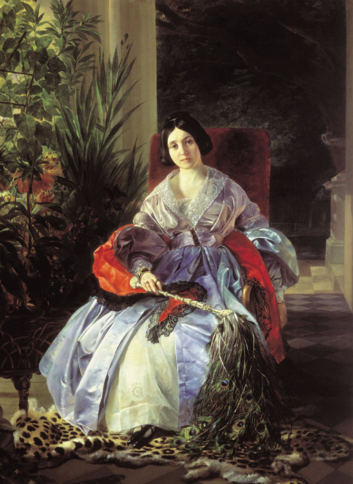 Oil Painting Reproduction of Brullov - Portrait of Royal Princess Elizabet Pavlovna Saltakova