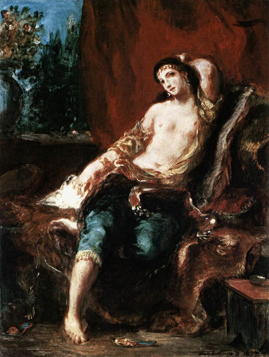 Oil Painting Reproduction of Delacroix- Odalisque