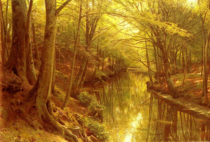 Oil Painting Reproduction of Monsted- A Woodland Stream