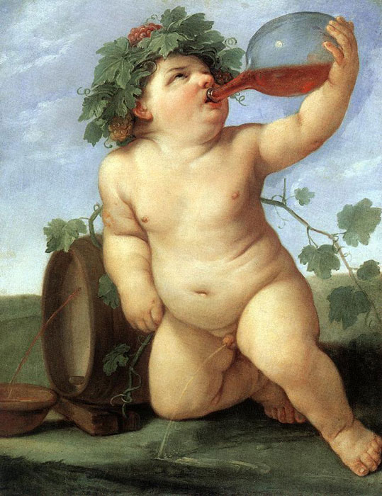 Oil Painting Reproduction of Reni - Drinking Bacchus