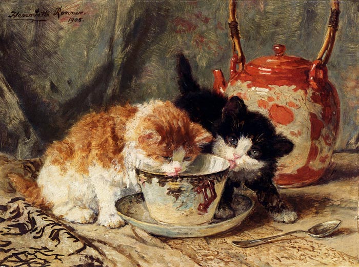 Oil Painting Reproduction of Ronner-Knip- Tea Time