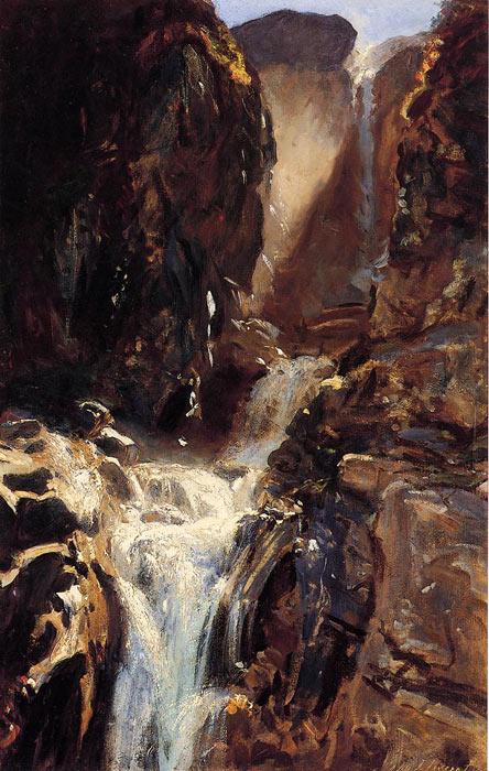 Oil Painting Reproduction of Sargent- A Waterfall