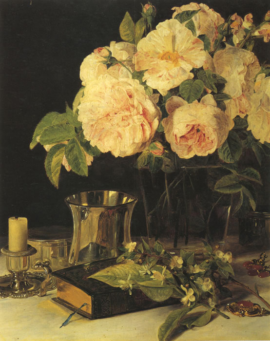 Oil Painting Reproduction of Waldmuller- Stilleben mit Rosen