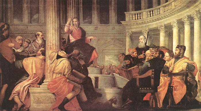 Paolo Veronese Oil Painting Reproductions - Jesus among the doctors in the temple