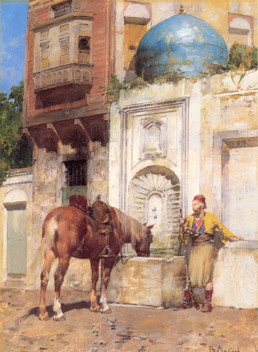 Pasini Oil Painting Reproductions - At the Well