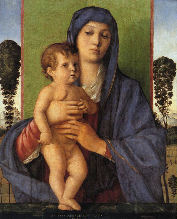 Oil Painting Reproduction of Bellini - Madonna degli Alberetti