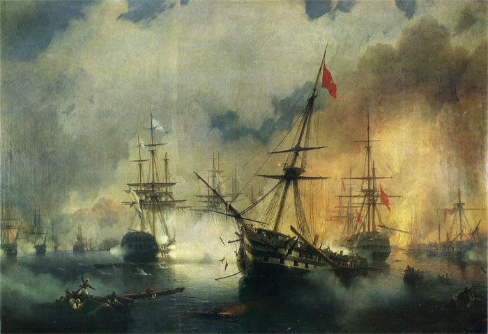 Oil Painting Reproduction of Aivazovsky - The Battle of Navarino