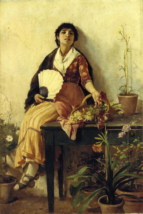 Duveneck Oil Painting Reproductions - The Florentine Girl
