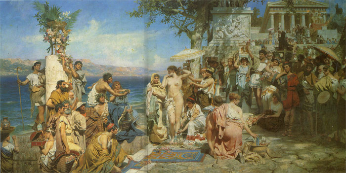 Oil Painting Reproduction of Siemiradzki- Phryne at the Festival