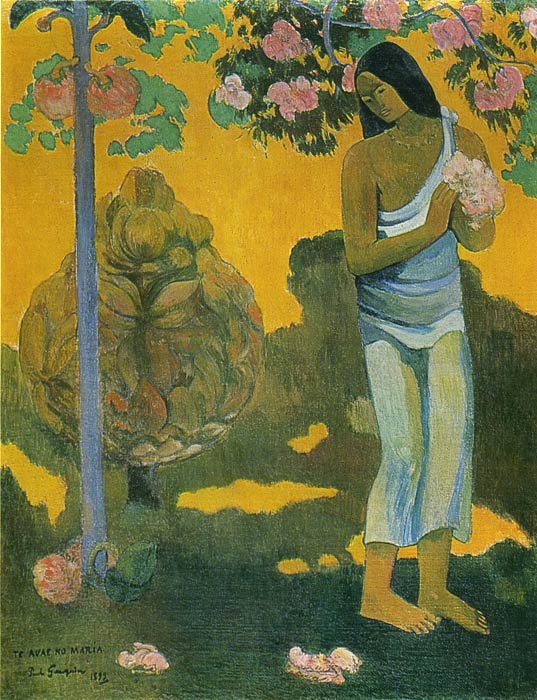 Oil Painting Reproduction of Gauguin- Woman Carrying Flowers