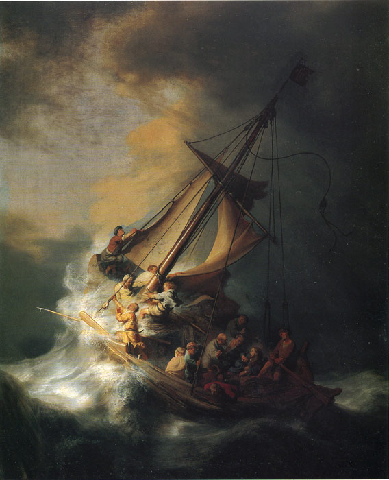 Oil Painting Reproduction of Rembrandt- Christ in the Storm
