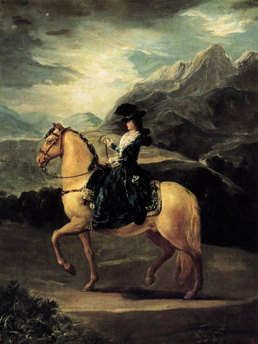 Oil Painting Reproduction of Goya- Portrait of Maria Teresa de Vallabriga on Horseback