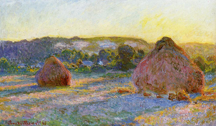 Oil Painting Reproduction of Monet- Grainstacks at the End of Summer
